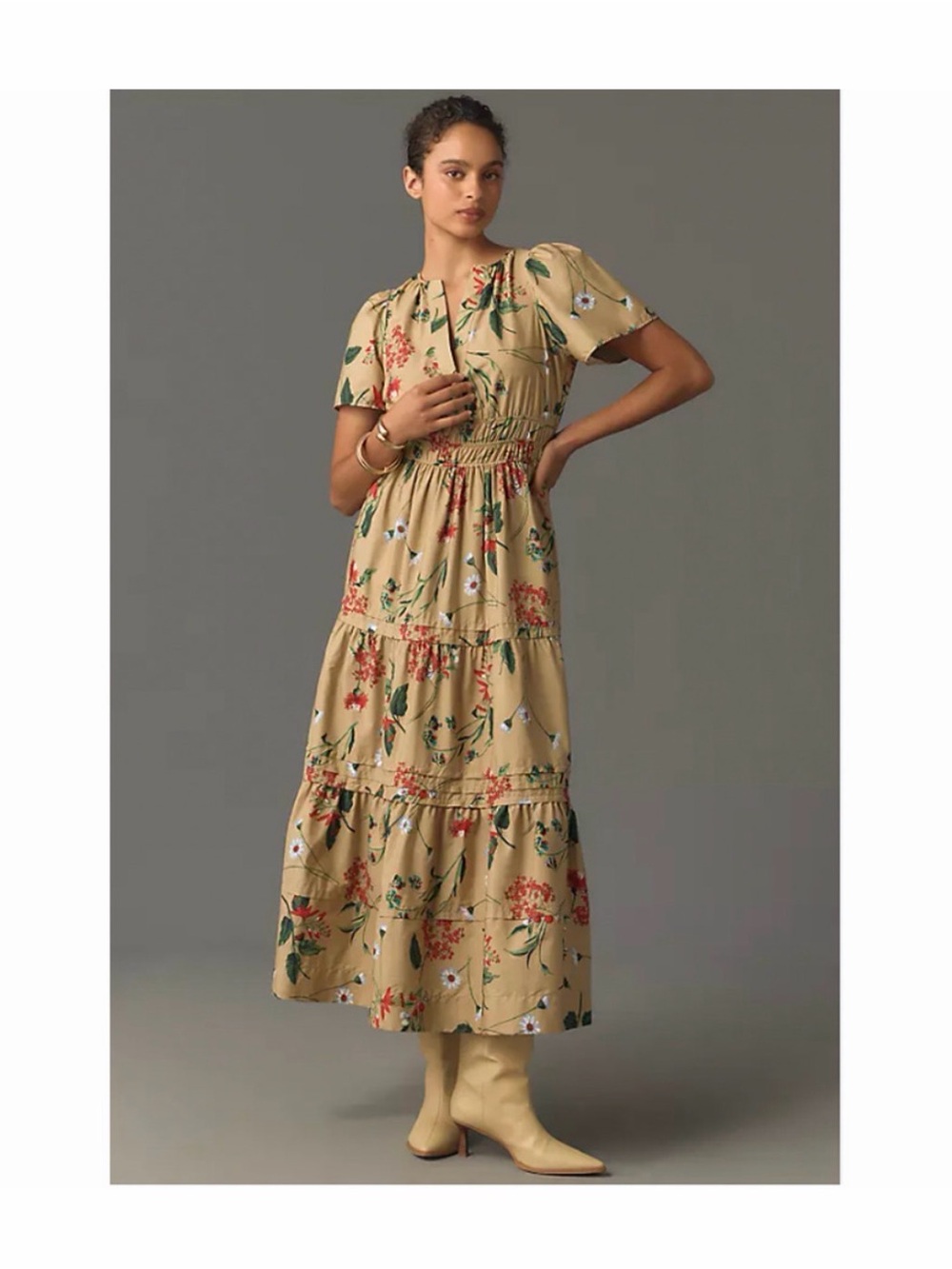 Anthropologie NWT Somerset Floral Tiered Maxi Dress